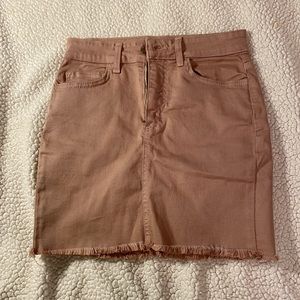 Nude pink denim skirt